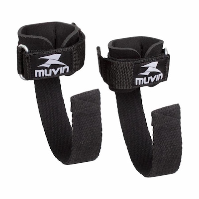 Strap de Musculação com Munhequeira Muvin Fecho de Contato Resistente para Levantamento de Peso - Foto 1