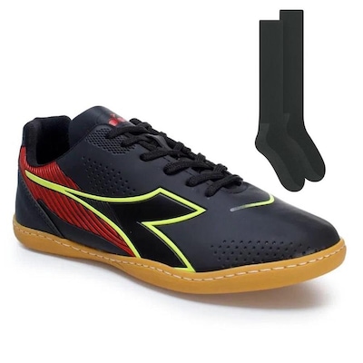 Chuteira Futsal Diadora Mondiale Alemanha + Par de Meião - Adulto - Foto 1