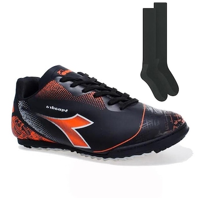 Chuteira Society Diadora Squadra + Par De Meião - Adulto - Foto 1