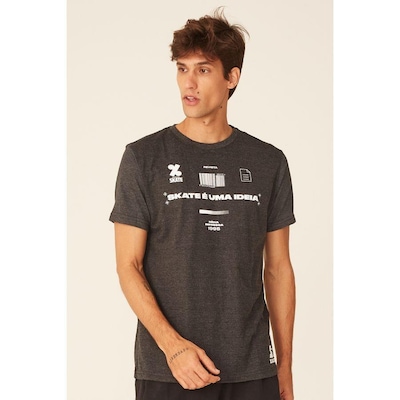 Camiseta Starter Estampada Collab Cemporcento Skate Cinza Mescla Escuro - Masculino - Foto 2