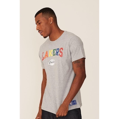 Camiseta Nba Estampada Los Angeles Lakers Casual - Masculina - Foto 3