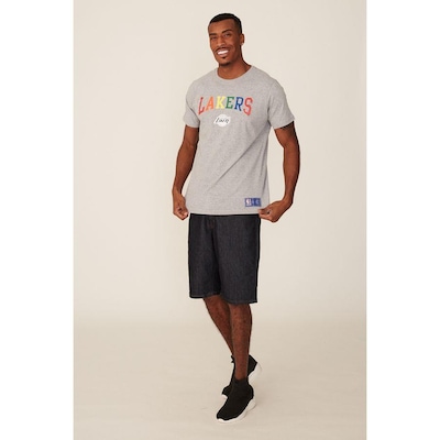 Camiseta Nba Estampada Los Angeles Lakers Casual - Masculina - Foto 5