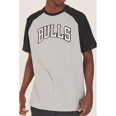 Camiseta NBA Raglan Estampada Chicago Bulls Casual Mescla - Masculina - Foto 2