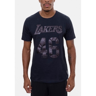Camiseta Nba Year Applique Los Angeles Lakers - Masculina - Foto 2