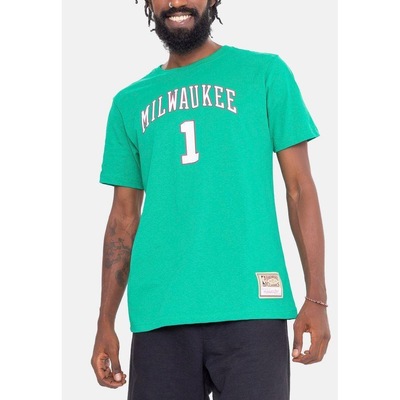 Camiseta Mitchell & Ness Name And Number Oscar Robertson Milwaukee Bucks - Masculina - Foto 3