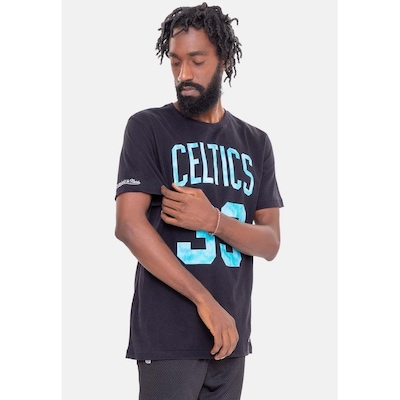 Camiseta Mitchell & Ness Tie Dye Black Boston Celtics Larry Bird - Masculina - Foto 3