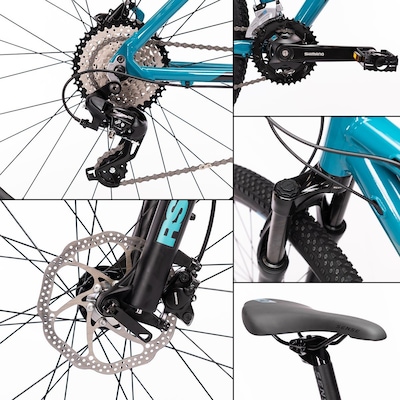 Bicicleta Aro 29 Sense Fun Comp 2023 - Freio a Disco - Câmbio Shimano - 16 Marchas - Adulto AZUL PRETO - Foto 4