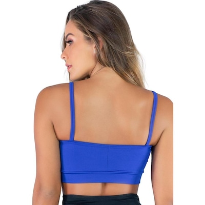 Top Fitness Mvb Modas Cropped Academia Franzido Suplex - Feminino - Foto 2