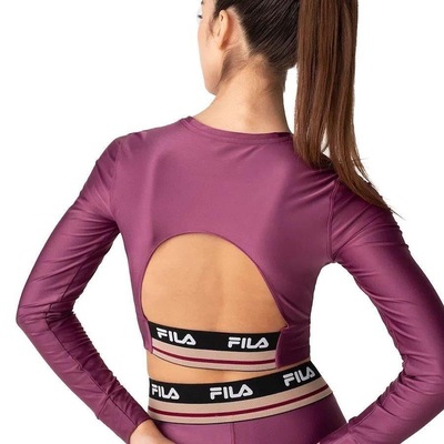 Blusa Cropped Fila Biker Double - Feminina - Foto 2
