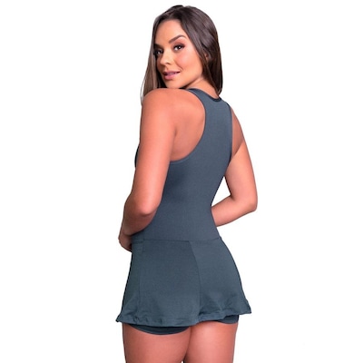 Macaquinho Mvb Modas Short Saia Estampado - Feminino - Foto 3