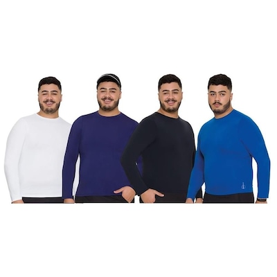 Camisas Térmica Selene Proteção Uv Plus Size - 4 Unidades - Masculina - Foto 1