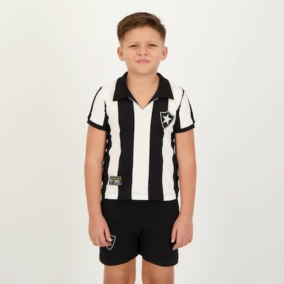 Kit Uniforme do Botafogo Futfanatics Retro: 1 Calção + 1 Camisa Polo - Infantil - Foto 1