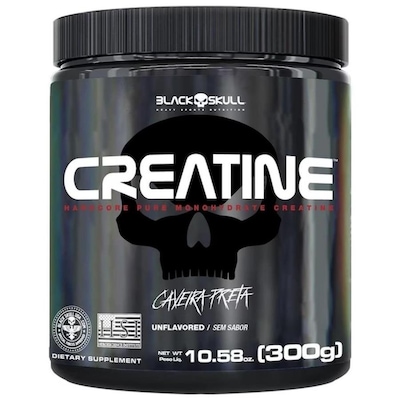 Creatiana Monohidratada 300G Black Skull Unissex Adulto - Foto 1