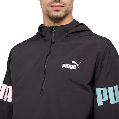 Jaqueta Corta Vento com Capuz Puma Power 1/2 Zip - Masculina - Foto 2