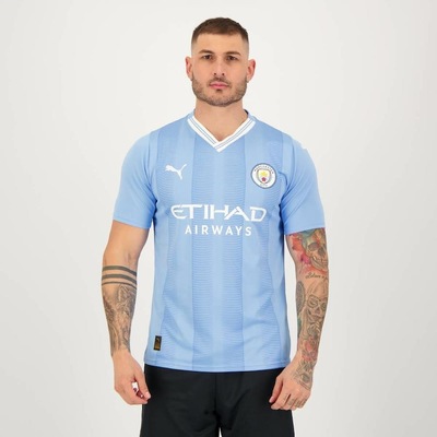 Camisa Manchester City I 2024 9 Haaland Puma - Masculina - Foto 1