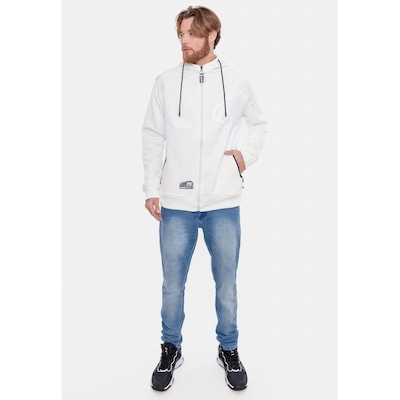 Jaqueta de Moletom com Capuz Ecko Canguru Aberto Off - Masculino - Foto 3
