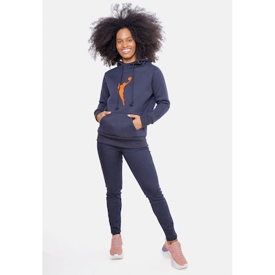 Blusão De Moletom Com Capuz WNBA Fechado Jumpman Preto - Feminino - Foto 4