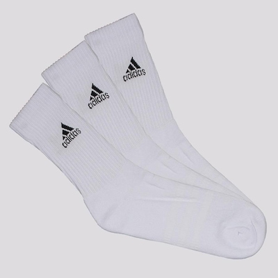 Kit Meias Cano Alto adidas Cano Alto - 3 Pares - Unissex - Foto 1