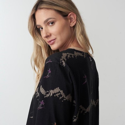 Camiseta Manga Longa Fila Cropped Ski Wr - Feminina - Foto 4
