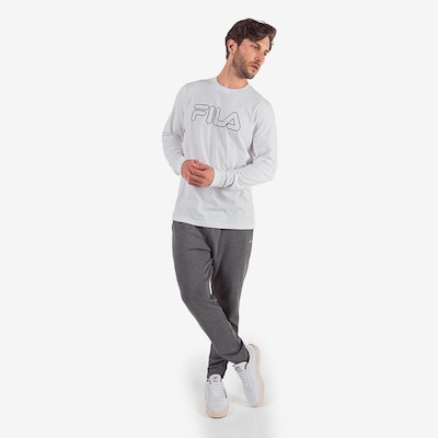 Camiseta Manga Longa Fila Letter Outline - Masculina - Foto 4