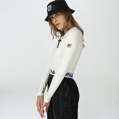 Blusa Cropped Fila Manga Longa Elastic - Feminina - Foto 2