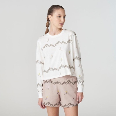 Camisa Fila Manga Longa Cropped Ski Wr - Feminina - Foto 1
