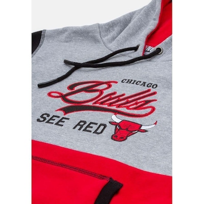 Blusão de Moletom com Capuz NBA Fechado Om Capuz Chicago Bulls - Masculino - Foto 4