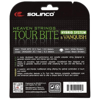 Corda Solinco Tour Bite 16L 1.25Mm X Vanquish 16L 1.30Mm Natural - Set Individual - Foto 3