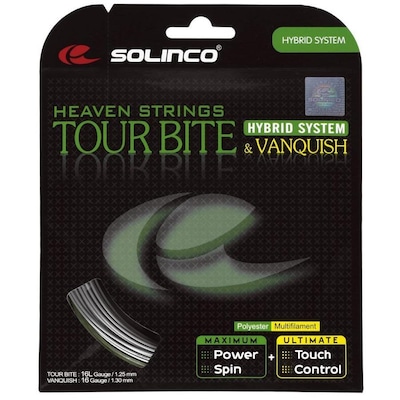 Corda Solinco Tour Bite 16L 1.25Mm X Vanquish 16L 1.30Mm Natural - Set Individual - Foto 1