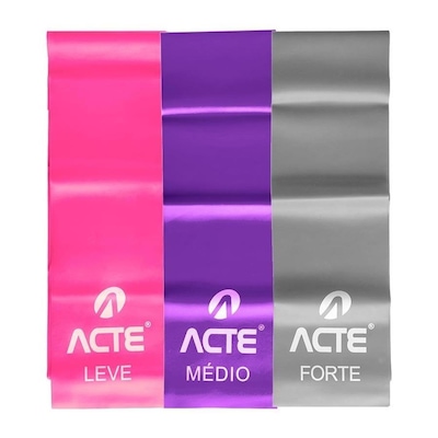 Kit Faixas em Látex Band 3 Intensidades Acte Sports -Leve - Médio - Difícil -T13-R - Foto 3