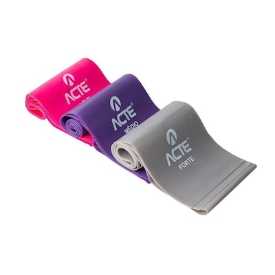 Kit Faixas em Látex Band 3 Intensidades Acte Sports -Leve - Médio - Difícil -T13-R - Foto 1