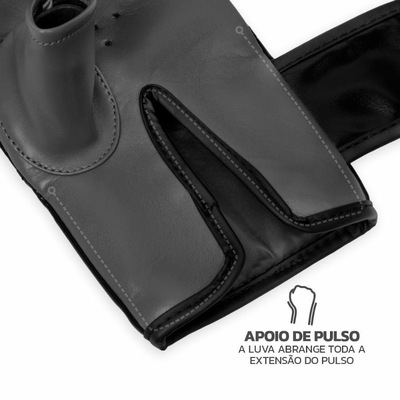 Kit de Lutas Muvin: Luvas Bate Saco Boxe + Protetor Bucal Neutro - Adulto - Foto 6