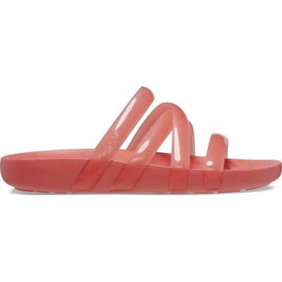Sandália Crocs Splash Glossy Strappy Sandal Neon - Feminino - Foto 1