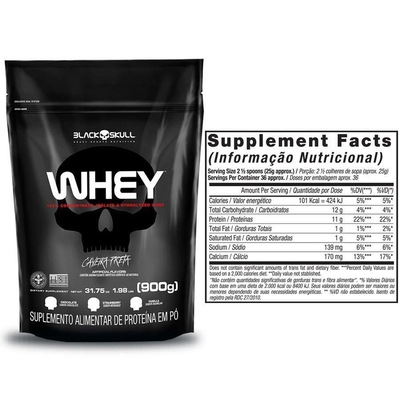 Kit Suplementos Black Skull: Bone Crusher Nitro 2T+ Refil Whey 900g + BCAA 2400 + 1 Coqueteleira - Foto 2