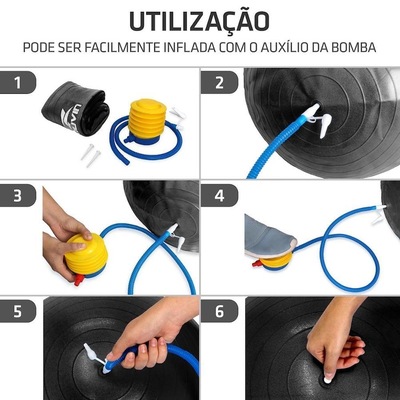 Kit Muvin: Bola de Pilates - 55Cm + Luvas para Academia - Adulto - Foto 4
