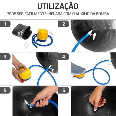Kit Bola de Pilates Muvin - 65Cm + Luvas Musculação - Adulto - Foto 4