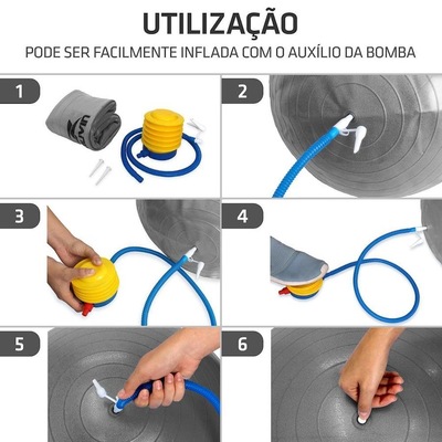 Kit Bola de Pilates Muvin - 65Cm + Luvas Musculação - Adulto - Foto 4