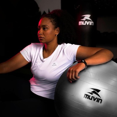 Kit Bola de Pilates Muvin - 65Cm + Luvas Musculação - Adulto - Foto 5