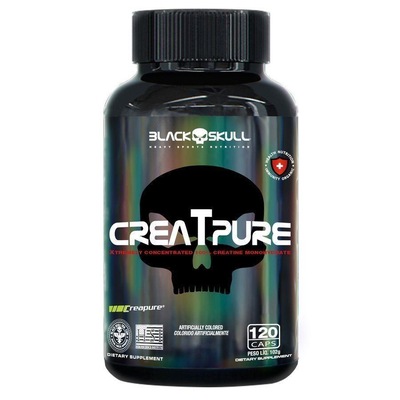 Creatina Creapure - 120 Caps - Black Skull - Foto 1