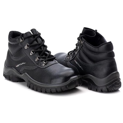 Bota de Segurança Estival Couro Bico Pvc - Masculina - Foto 3