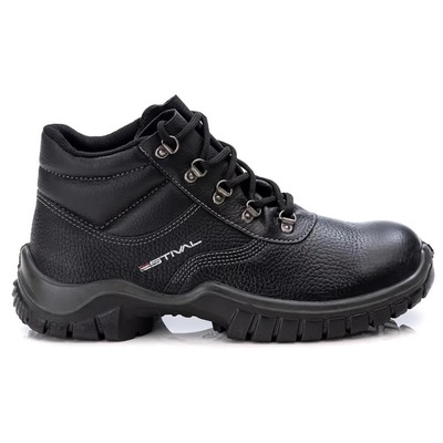 Bota de Segurança Estival Couro Bico Pvc - Masculina - Foto 1