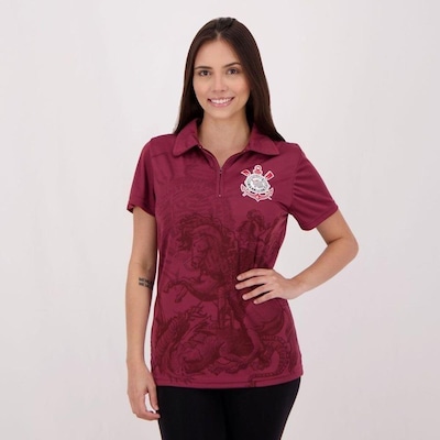 Camisa Polo do Corinthians Devoto de São Jorge - Feminina - Foto 1