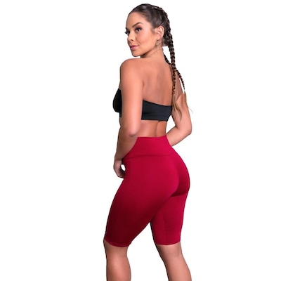 Bermuda de Ciclista Mvb Modas Suplex Cintura Alta Fitness - Feminina - Foto 3