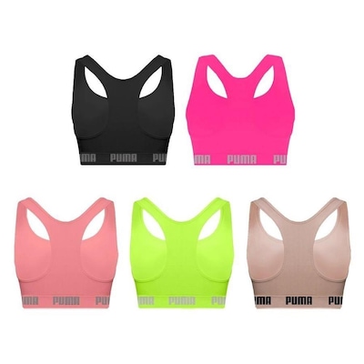 Kit Tops Puma Nadador sem Costura - 5 Unidades - Feminino - Foto 2