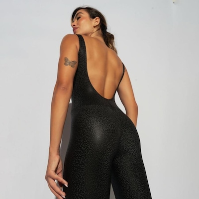Macacão Fitness Honey Be Costas Abertas Skin - Feminino - Foto 3