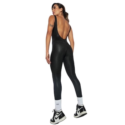 Macacão Fitness Honey Be Costas Abertas Skin - Feminino - Foto 1