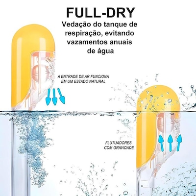 Máscara de Mergulho Gold Sports Full Face com Snorkel - Adulto - Foto 6