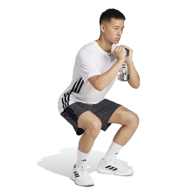 Shorts adidas Essentials Piquet 3-Stripes - Masculino - Foto 3