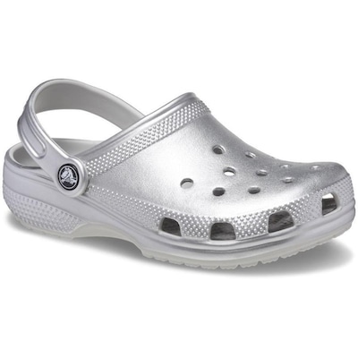 Sandália Crocs Classic Metallic Cg T Silver - Unissex - Foto 2