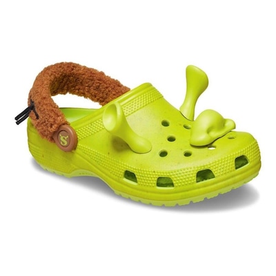 Sandália Crocs Shrek Classic Clog Lime Punch - Infantil - Foto 2